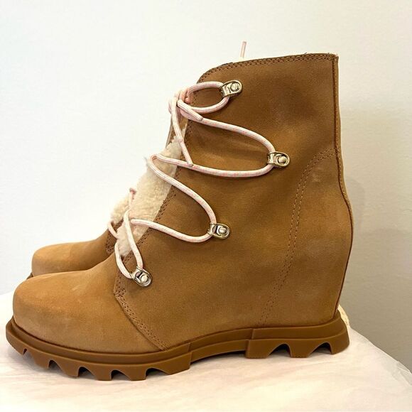 Sorel Joan Of Arctic Wedge Cozy Waterproof Suede Shearling Bootie 10 New in box - Picture 8 of 13